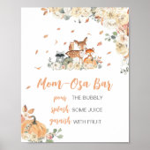 Blumen-Waldtiere-Mama-Osa-Bar-Schild Poster (Vorne)