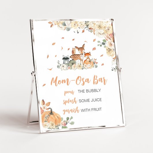 Blumen-Waldtiere-Mama-Osa-Bar-Schild Poster