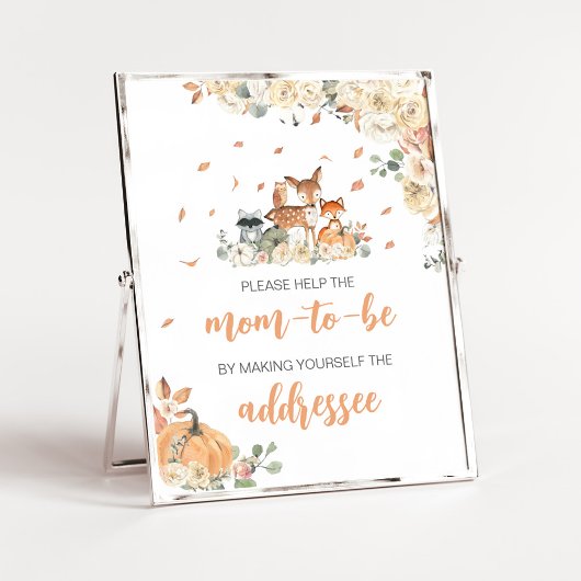 Blumen-Waldtiere-Umschlag-Station-Schild Poster