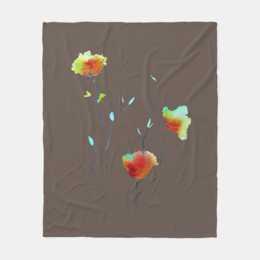 Blumen Wasserfarbe Herbst Blume Fleecedecke (Vorderseite)