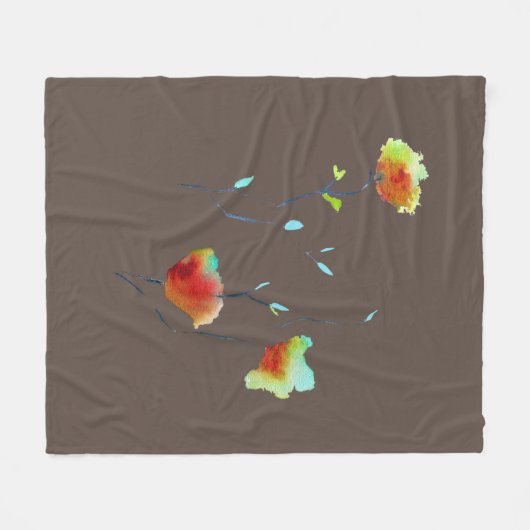 Blumen Wasserfarbe Herbst Blume Fleecedecke (Vorderseite (Horizontal))