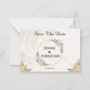 Blumen-Wasserfarbe rote und weiße Blumen Hochzeit Mitteilungskarte
