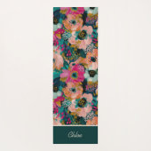 Blumen-Wasserfarben-Name  Yogamatte (Rückseite)
