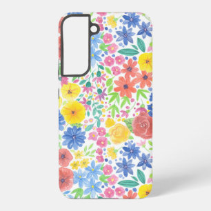 Blumen-Wasserfarbenmuster Samsung Galaxy Hülle
