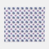 Blumen-Wasserfarbmuster Lavendel und Blau Fleecedecke (Vorderseite (Horizontal))