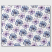 Blumen-Wasserfarbmuster Lavendel und Blau Geschenkpapier (Flach)
