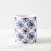 Blumen-Wasserfarbmuster Lavendel und Blau Kaffeetasse (Mittel)