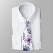 Blumen-Wasserfarbmuster Lavendel und Blau Krawatte (Gebunden)