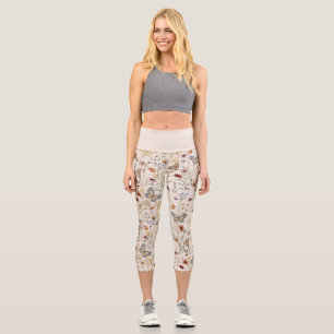 Blumen-Watercolor-Leggings Capri Leggings