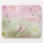 Blumen + Weiche Strudel-Reben + Schmetterling Mousepad (Vorne)