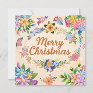 Blumen-Weihnachts-Kranz Feiertagskarte