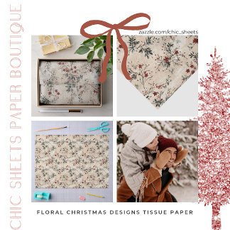 Blumen-Weihnachtsdesigns-Tissue-Papier Seidenpapier