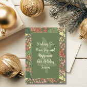 Blumen-Weihnachtskarte - Benutzerdefinierte Nachri Feiertagskarte