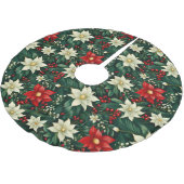 Blumen-Weihnachtsmuster Polyester Weihnachtsbaumdecke (Schrägansicht)