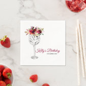 Blumen, Wein, Whimsikar, Cocktail Papier Napkins Serviette (Beispiel)