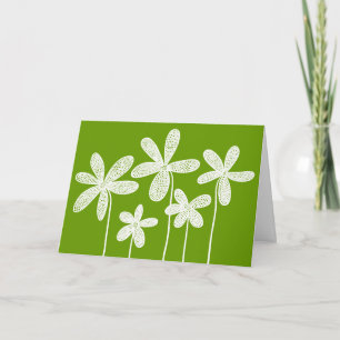 Blumen - Weiß auf Grün 669900 Karte