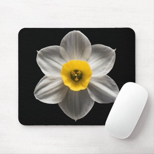 Blumen | Weiße affodische Blume Mousepad (Mit Mouse)