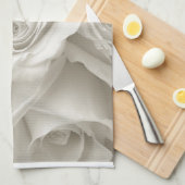 Blumen | Weiße Rosen Geschirrtuch (Viertel Falte)