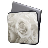 Blumen | Weiße Rosen Laptopschutzhülle (Vorderseite Links)