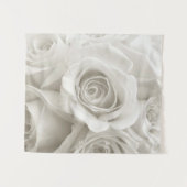 Blumen | Weiße Rosen Wandteppich (Vorderseite (Horizontal))