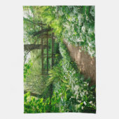 Blumen | Weiße Wildblumen im Wald Geschirrtuch (Vertikal)