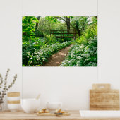 Blumen | Weiße Wildblumen im Wald Poster (Küche)