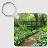 Blumen | Weiße Wildblumen im Wald Schlüsselanhänger (Vorderseite)