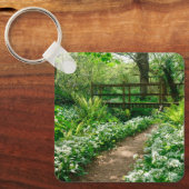 Blumen | Weiße Wildblumen im Wald Schlüsselanhänger (Vorderseite)