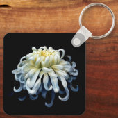 Blumen | Weißer Chrysanthemum Schlüsselanhänger (Rückseite)