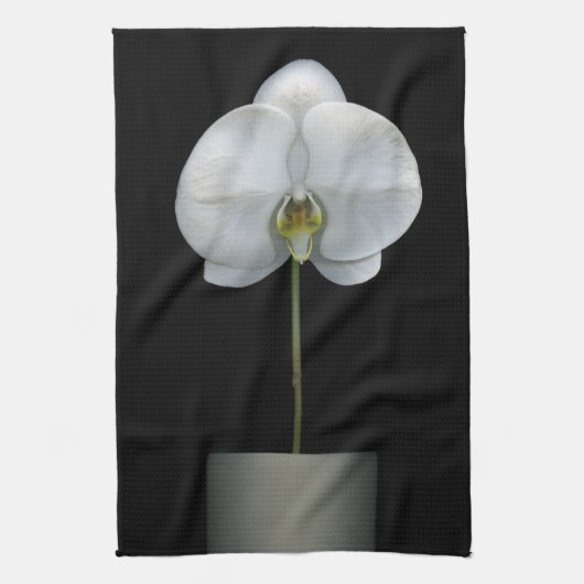 Blumen | Weißorchid-Blume Geschirrtuch (Vertikal)