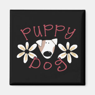 Blumen-Welpen-Hundet-shirts und -geschenke Magnet