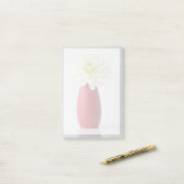 Blumen | White Dahlia in Red Vase Post-it Klebezettel (Auf Schreibtisch)