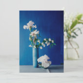 Blumen | White Iris in Vase Dankeskarte (Stehend Vorderseite)