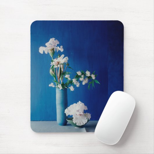 Blumen | White Iris in Vase Mousepad (Mit Mouse)