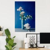 Blumen | White Iris in Vase Poster (Heimbüro)