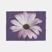 Blumen | White & Lila Daisy Fleecedecke (Vorderseite (Horizontal))