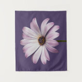 Blumen | White & Lila Daisy Wandteppich (Vorderseite)
