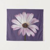 Blumen | White & Lila Daisy Wandteppich (Vorderseite (Horizontal))