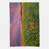 Blumen | Wildblume Felsschneebedeckte Berge Geschirrtuch (Vertikal)