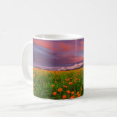 Blumen | Wildblume Felsschneebedeckte Berge Kaffeetasse (Vorderseite Links)