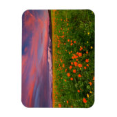 Blumen | Wildblume Felsschneebedeckte Berge Magnet (Vertikal)