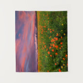 Blumen | Wildblume Felsschneebedeckte Berge Wandteppich (Vorderseite)