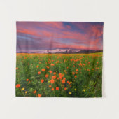 Blumen | Wildblume Felsschneebedeckte Berge Wandteppich (Vorderseite (Horizontal))