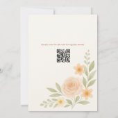 Blumen-Wildblumen-Botanik-QR-Code-Junggesellinnena Einladung (Rückseite)