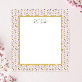Blumen-Wildblumen-elegante Notizkarten Notizblock