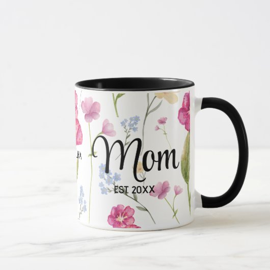 Blumen-Wildblumen-Geschenk für neue Mütter, etabli Tasse (Rechts)