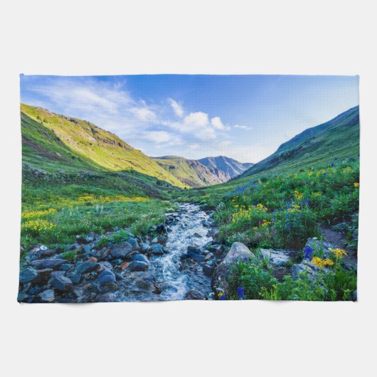 Blumen | Wildblumen in Colorado Geschirrtuch (Horizontal)