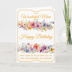 Blumen-Wildblumen-Mutter-Geburtstag Karte