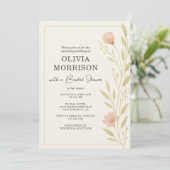 Blumen-Wildblumen-QR-Code-Junggesellinnenabschied Einladung (Stehend Vorderseite)
