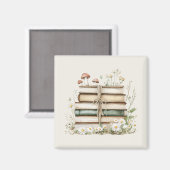 Blumen Wilde Blumen Vintage Bücher Magnet (Vorderseite/Rückseite)